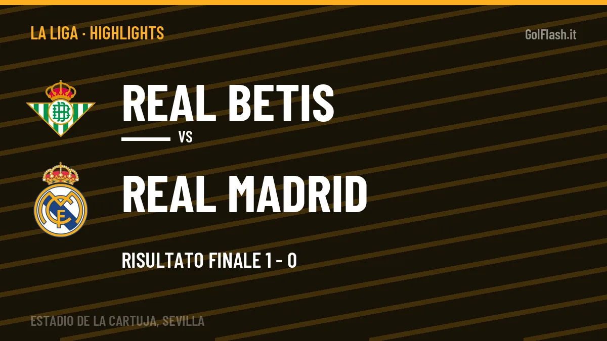 Rivedi Real Betis-Real Madrid: highlights, gol e momenti chiave della partita
