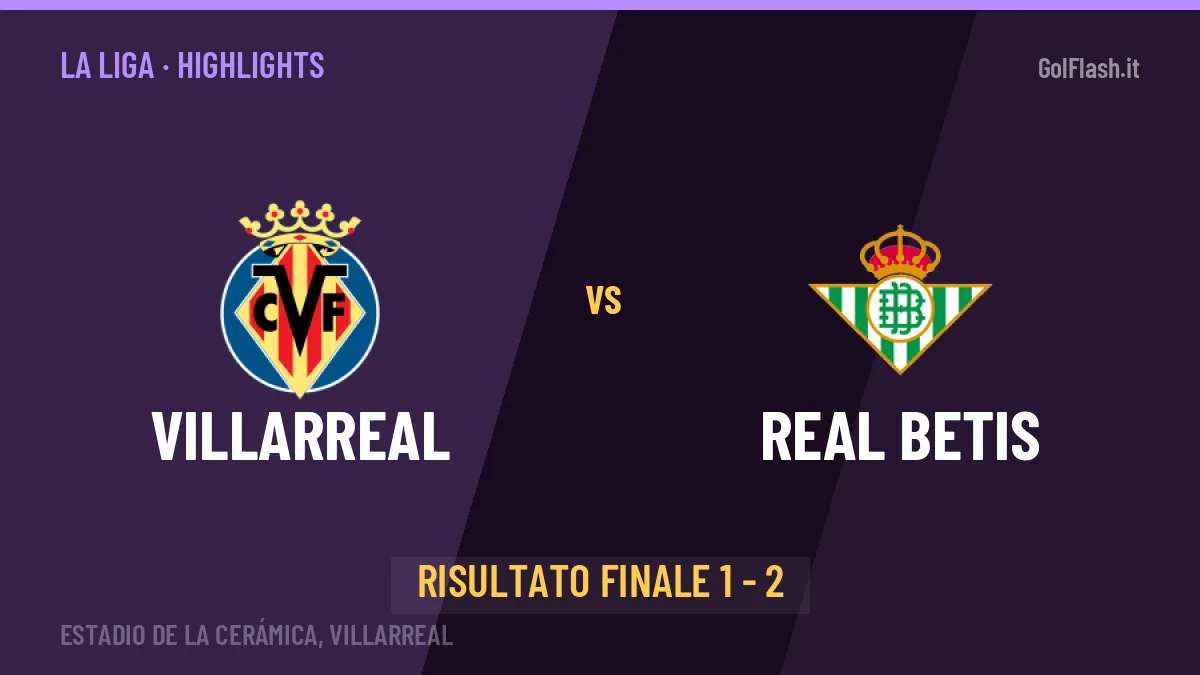 Villarreal-Real Betis 1-2, gli highlights: tutti i gol in video