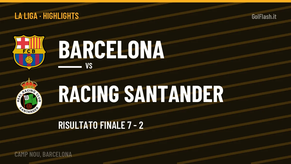 Gol e highlights di Barcelona-Racing Santander 7-2: guarda la sintesi