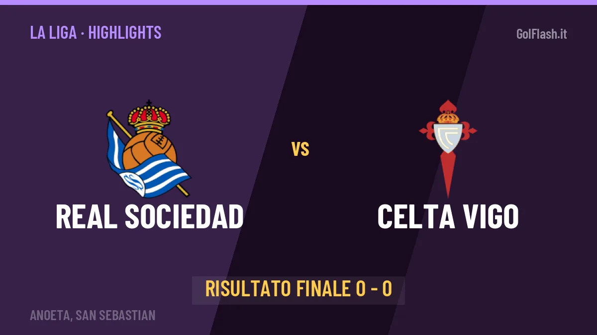 Real Sociedad-Celta Vigo 0-0: highlights, video, azioni e gol del match