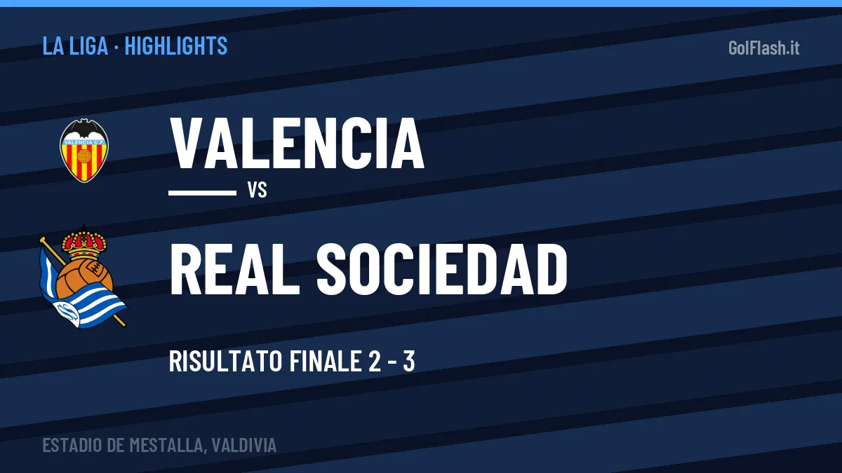 Rivedi Valencia-Real Sociedad: highlights, gol e momenti chiave della partita