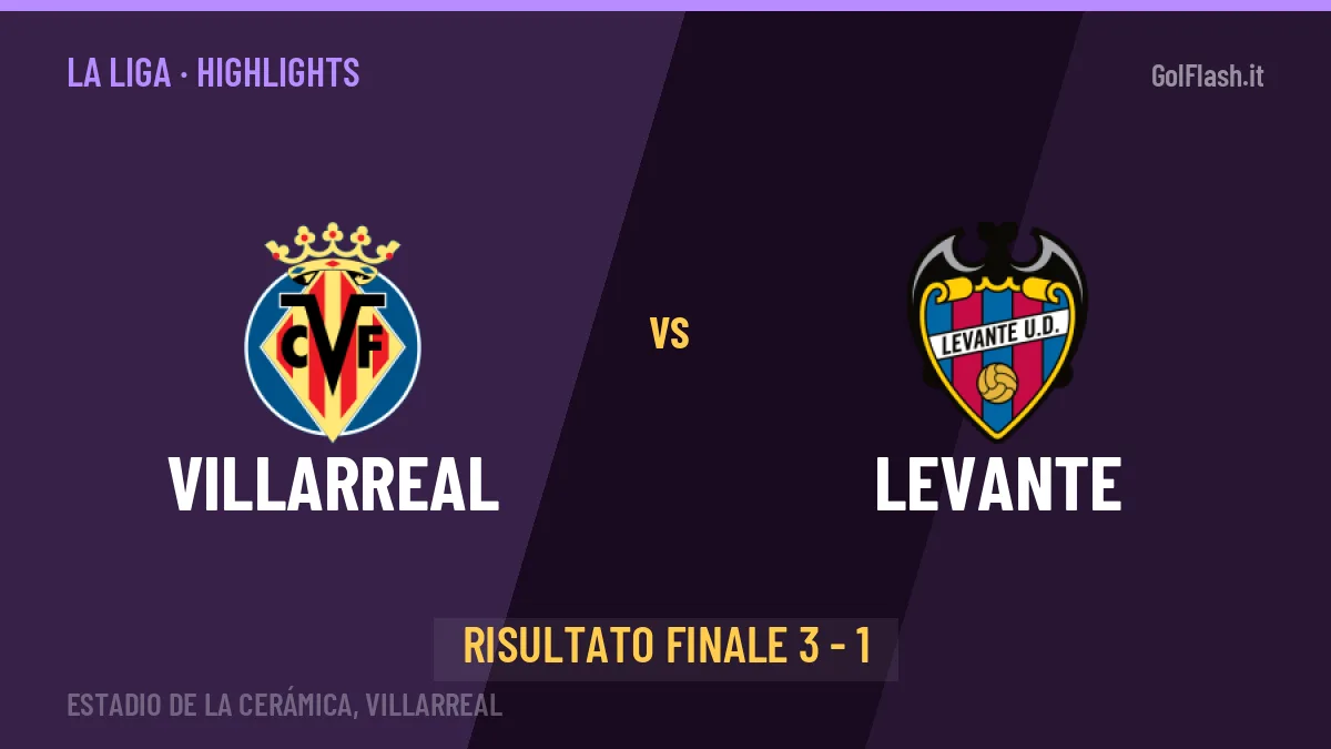 Villarreal-Levante, sintesi e gol: gli highlights di La Liga