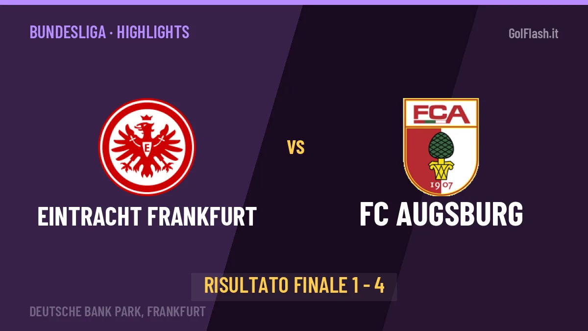 Eintracht Frankfurt-FC Augsburg 1-4: video gol, azioni salienti e statistiche