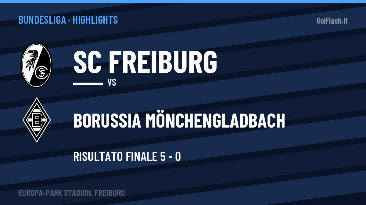 Gol e highlights di SC Freiburg-Borussia Mönchengladbach 5-0: guarda la sintesi