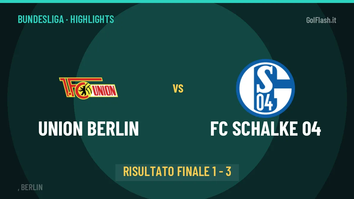 Union Berlin-FC Schalke 04 1-3: video gol, azioni salienti e statistiche