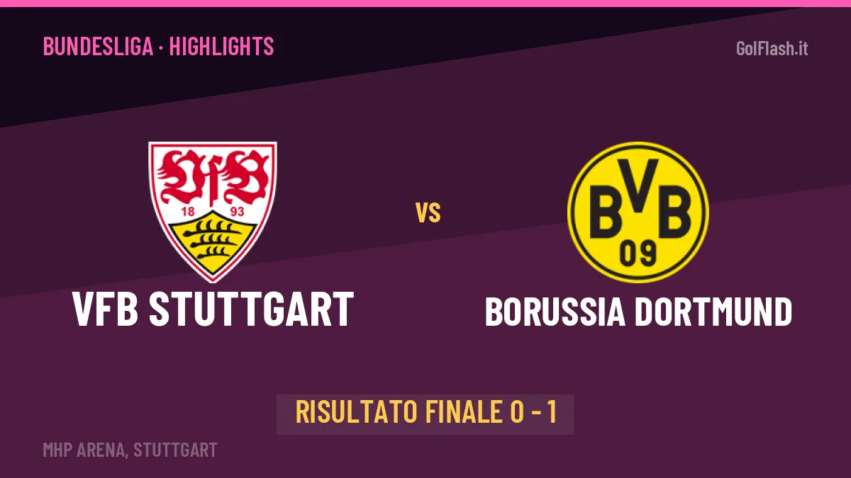 VfB Stuttgart-Borussia Dortmund 0-1: highlights, video, azioni e gol del match