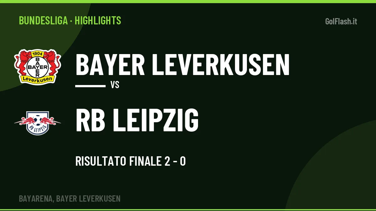Highlights Bayer Leverkusen-RB Leipzig: gol e sintesi della partita (2-0)
