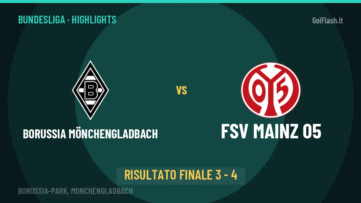 Borussia Mönchengladbach-FSV Mainz 05 highlights: video, marcatori e statistiche