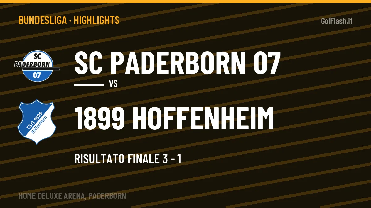 Highlights e gol SC Paderborn 07-1899 Hoffenheim: la sintesi della 4ª giornata