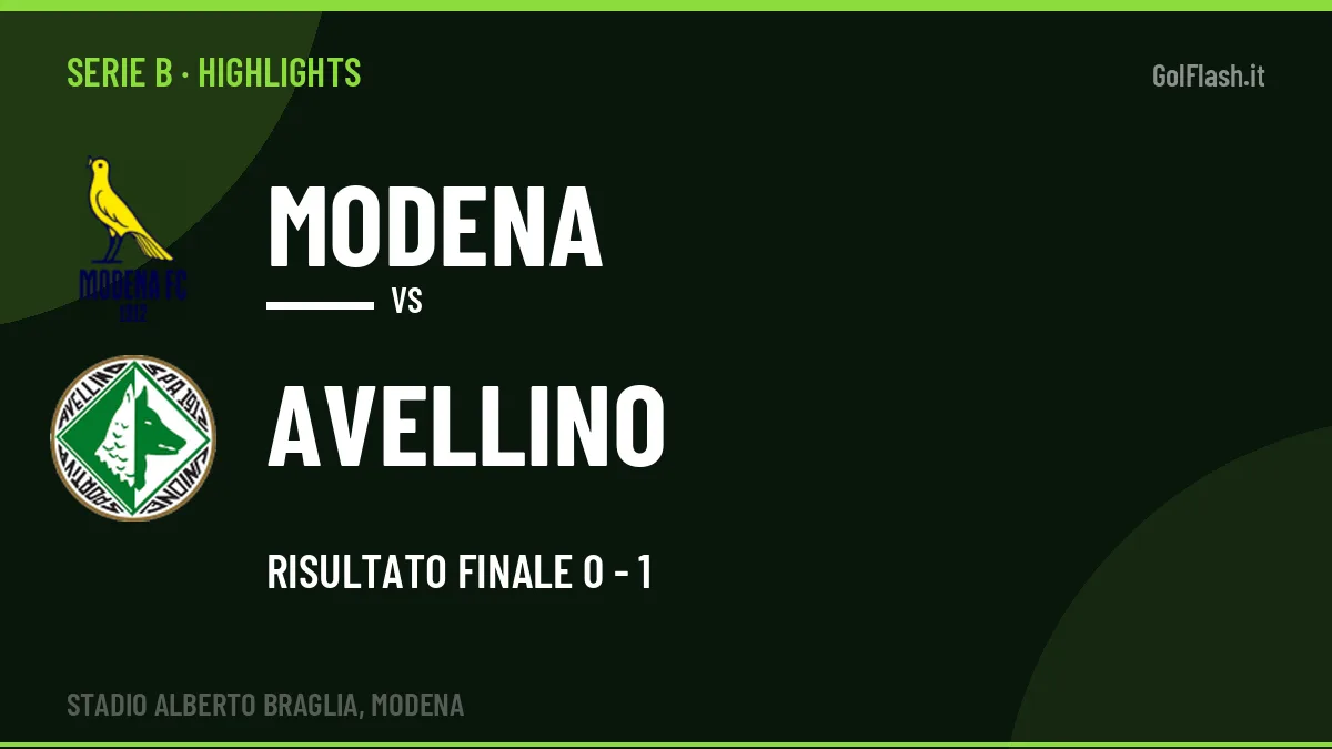 Highlights Serie B: Modena-Avellino 0-1 in video