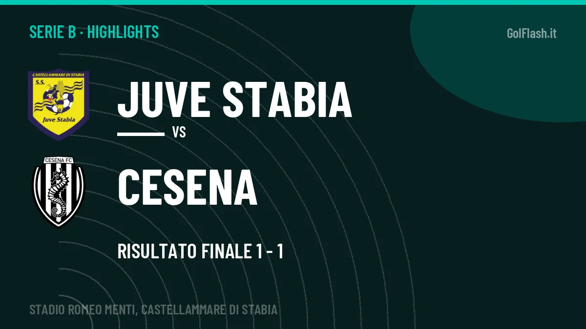 Gol e highlights di Juve Stabia-Cesena 1-1: guarda la sintesi