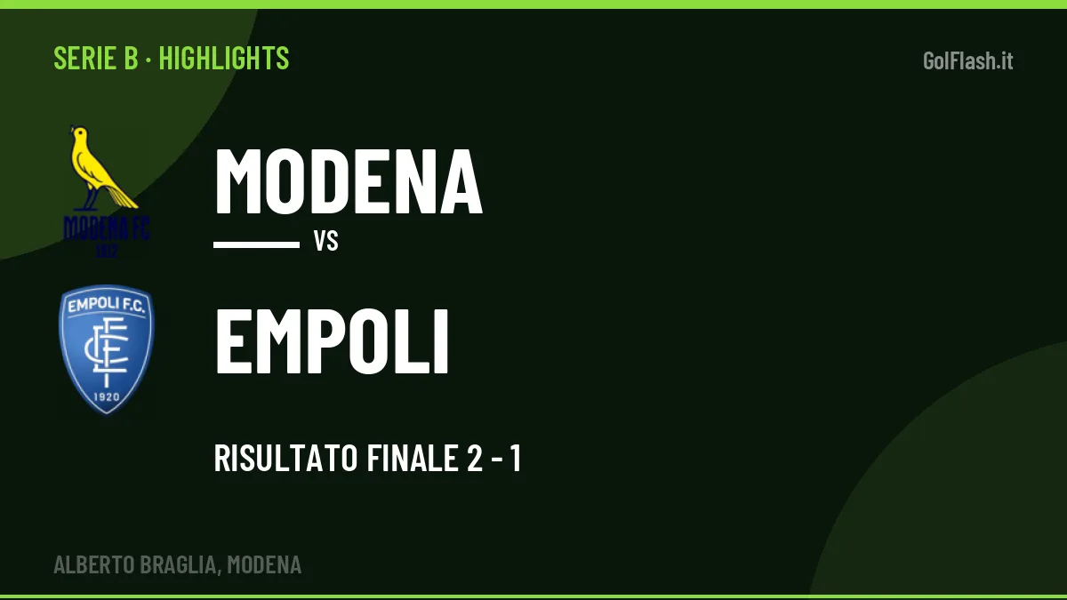 Highlights e gol Modena-Empoli: la sintesi della 5ª giornata