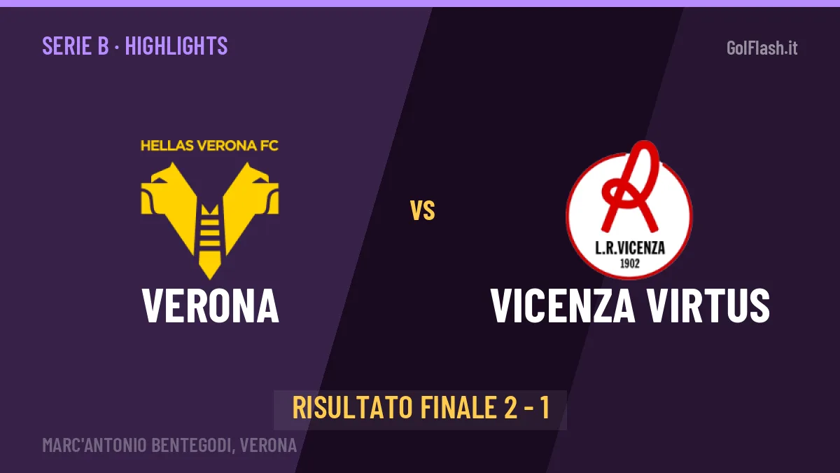 Verona-Vicenza Virtus, sintesi e gol: gli highlights di Serie B