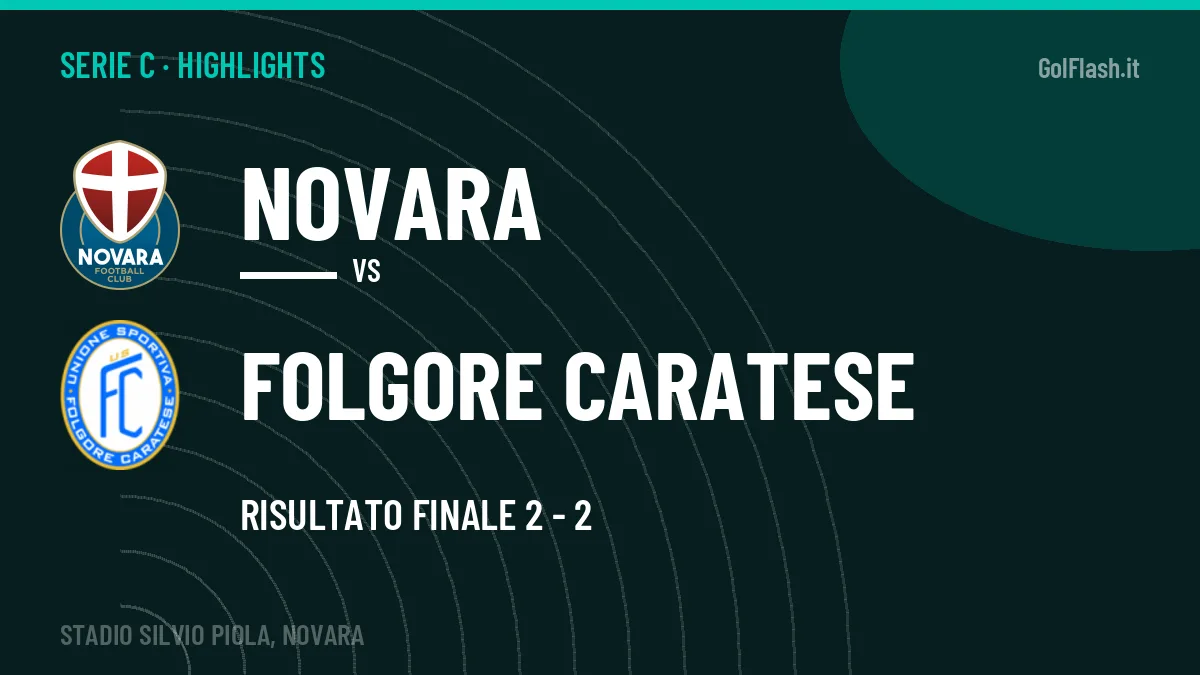 Highlights e gol Novara-Folgore Caratese: la sintesi della 2ª giornata