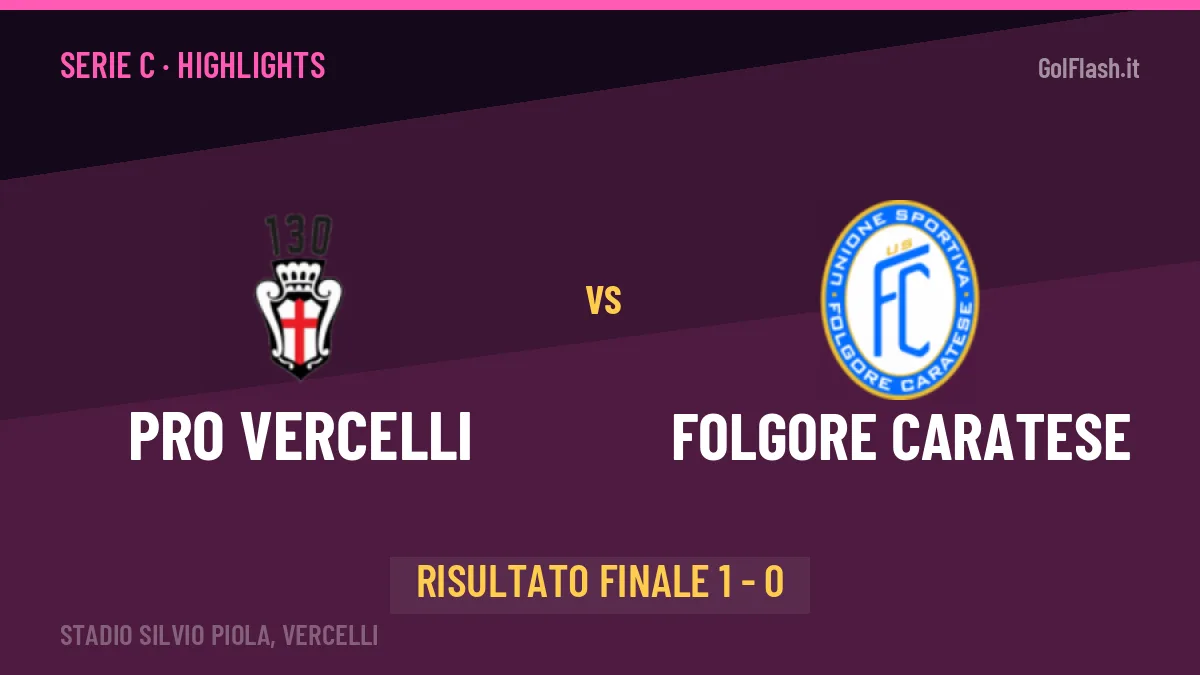 PRO Vercelli-Folgore Caratese highlights: video, marcatori e statistiche