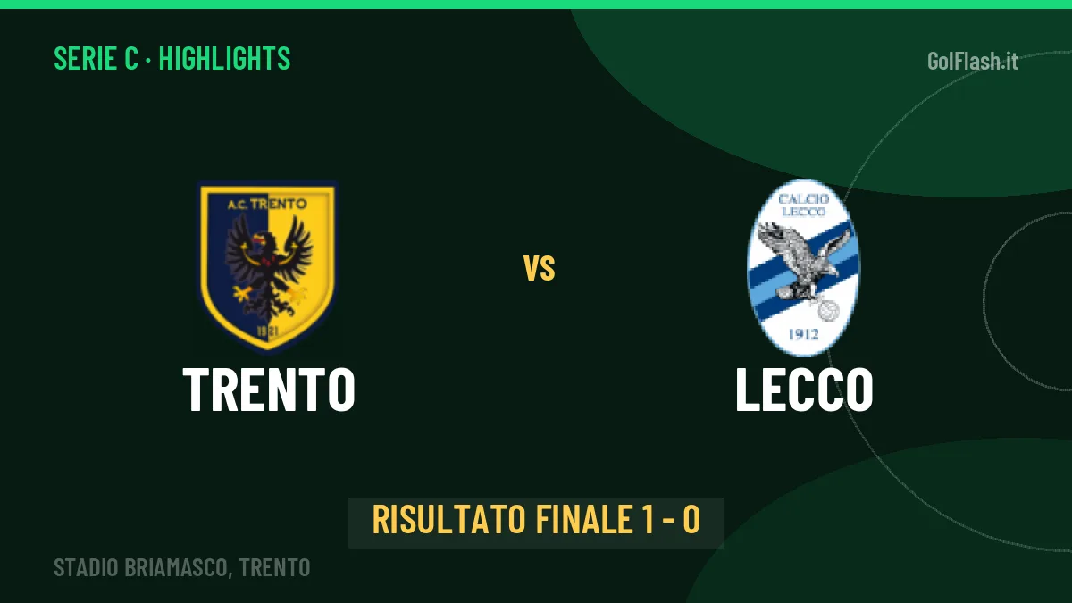 Trento-Lecco 1-0: video gol, azioni salienti e statistiche