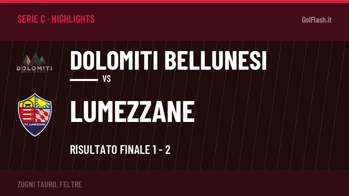 Highlights e gol Dolomiti Bellunesi-Lumezzane: la sintesi della 6ª giornata