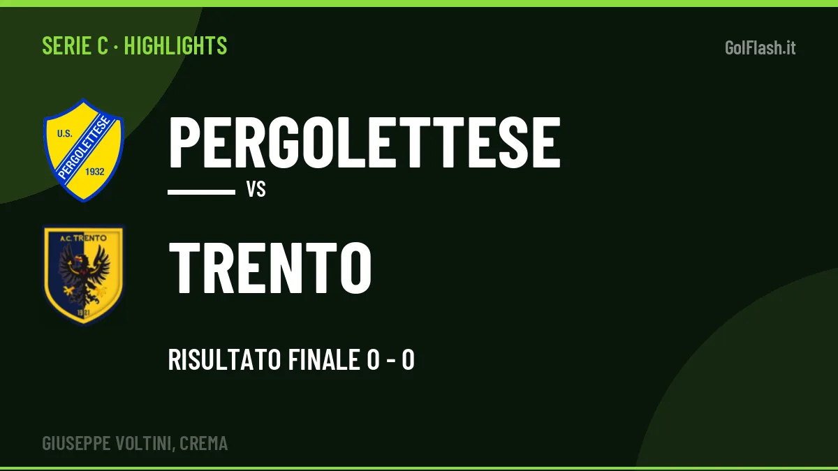 Highlights Serie C: Pergolettese-Trento 0-0 in video