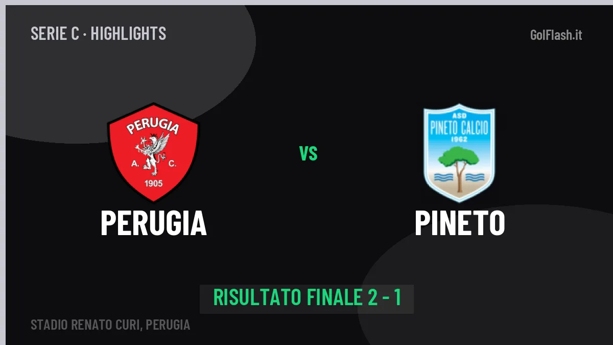 Perugia-Pineto 2-1: highlights, video, azioni e gol del match