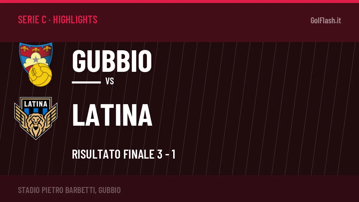 Highlights e gol Gubbio-Latina: la sintesi della 4ª giornata