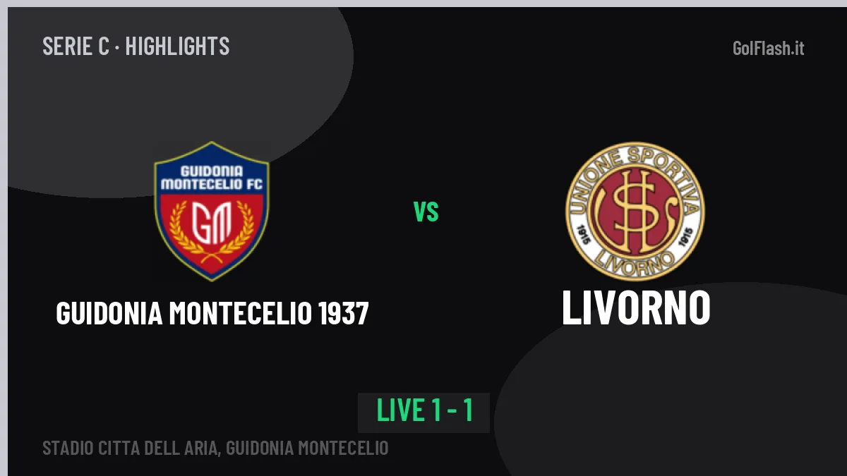 Guidonia Montecelio 1937-Livorno highlights: video, marcatori e statistiche