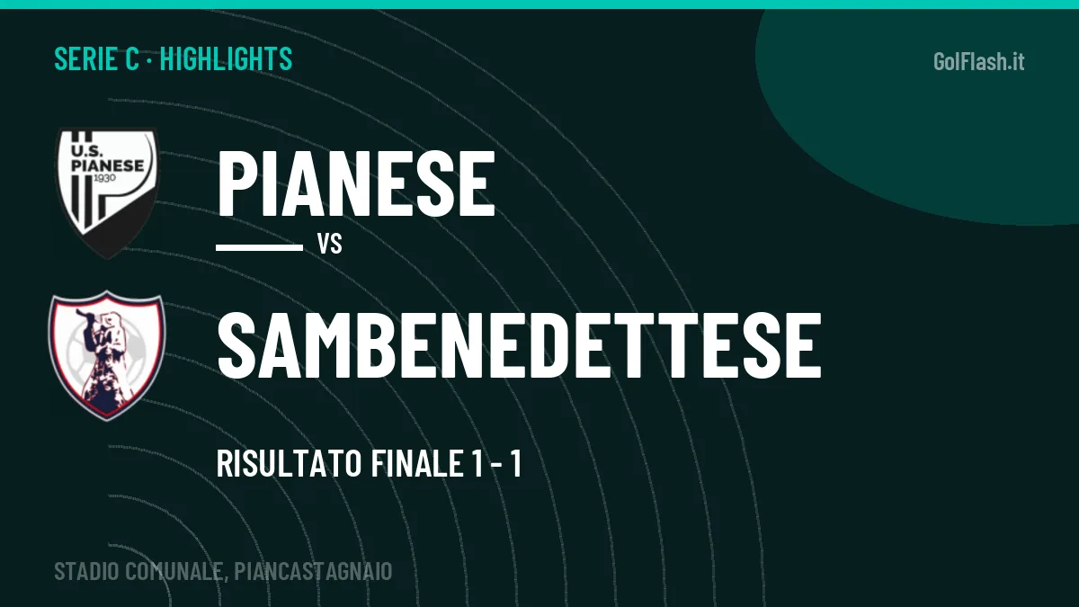 Highlights e gol Pianese-Sambenedettese: la sintesi della 6ª giornata
