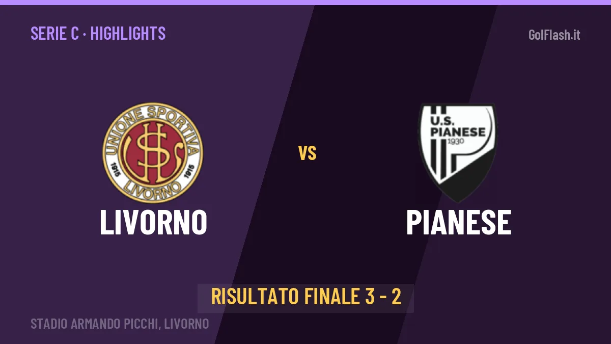 Livorno-Pianese 3-2: highlights, video, azioni e gol del match