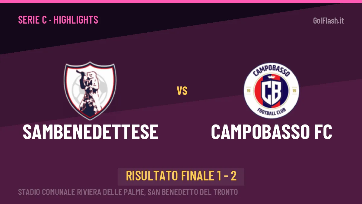 Sambenedettese-Campobasso FC highlights: video, marcatori e statistiche