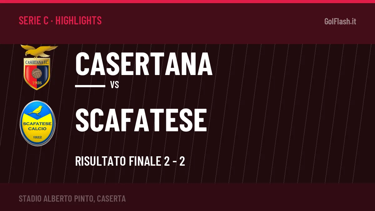 Gol e highlights di Casertana-Scafatese 2-2: guarda la sintesi