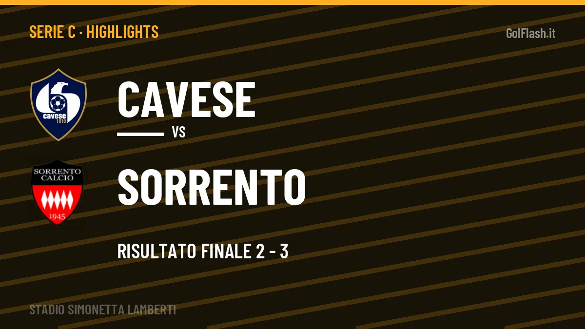 Video Cavese-Sorrento: highlights e gol della partita di Serie C