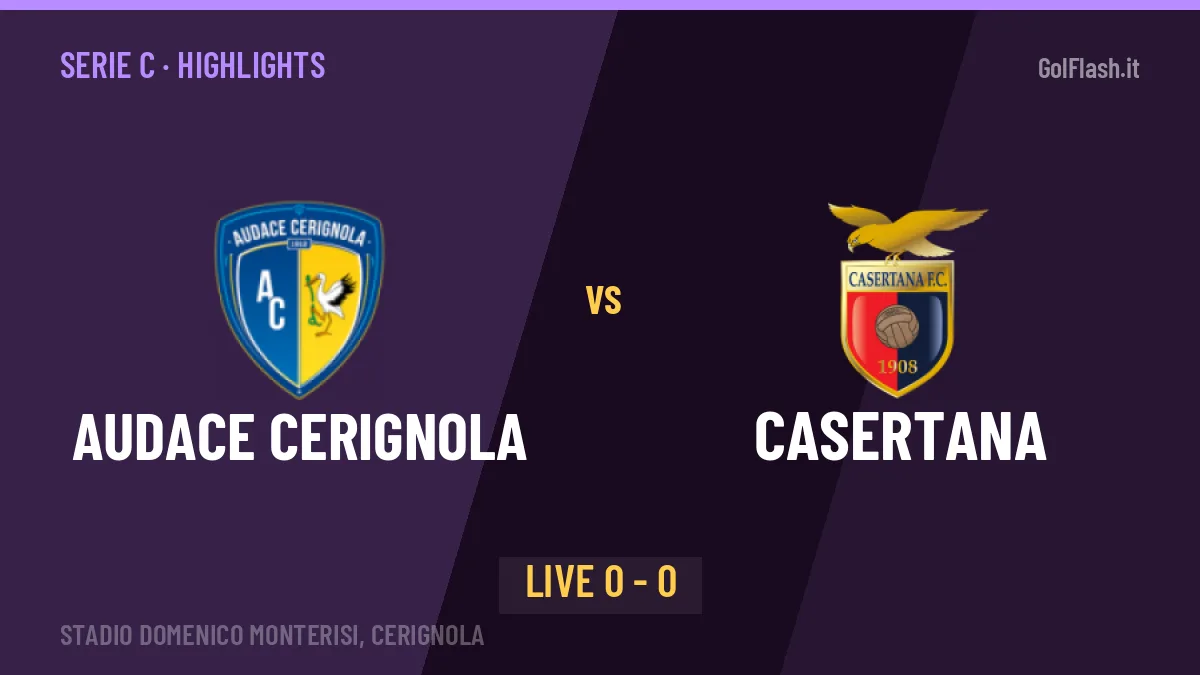 Audace Cerignola-Casertana, sintesi e gol: gli highlights di Serie C