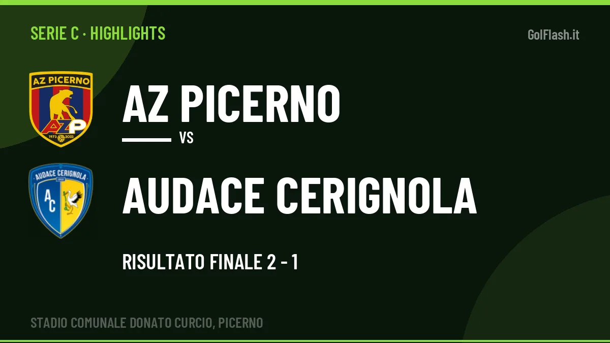 Video AZ Picerno-Audace Cerignola: highlights e gol della partita di Serie C