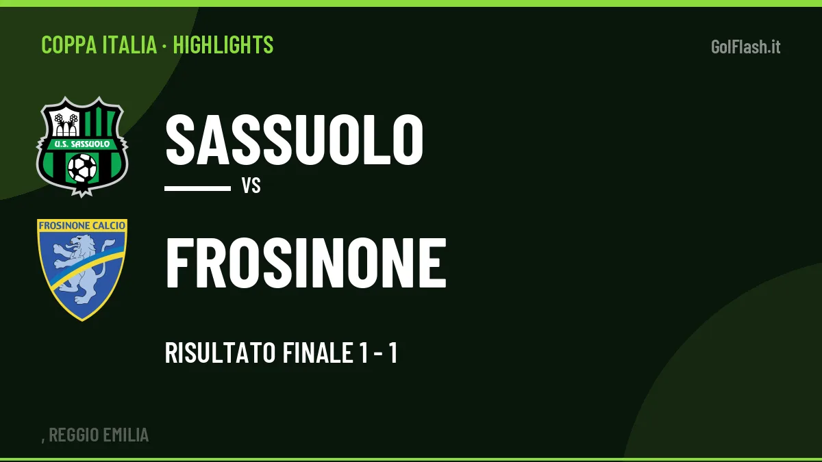 Highlights Coppa Italia: Sassuolo-Frosinone 1-1 in video
