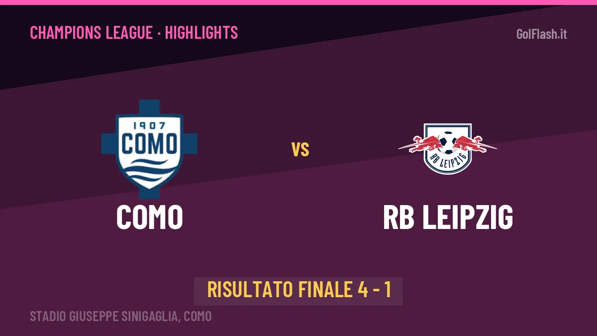 Como-RB Leipzig 4-1: highlights, video, azioni e gol del match