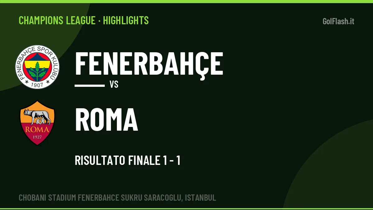 Highlights Champions League: Fenerbahçe-Roma 1-1 in video