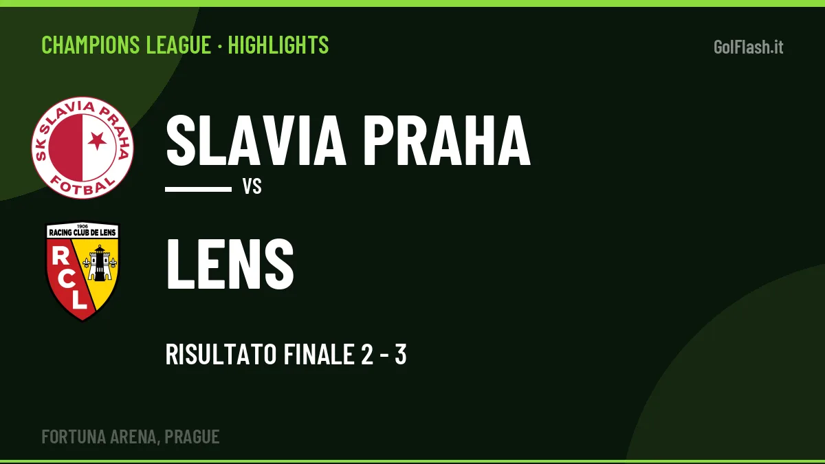 Rivedi Slavia Praha-Lens: highlights, gol e momenti chiave della partita