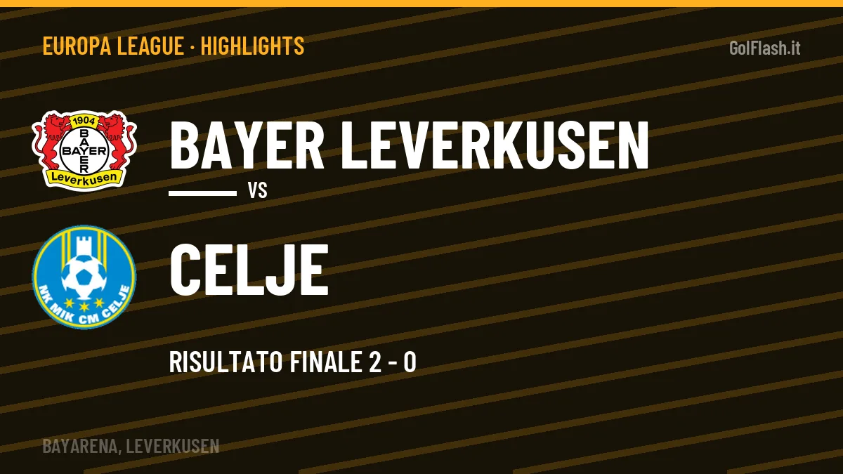 Highlights Bayer Leverkusen-Celje: gol e sintesi della partita (2-0)