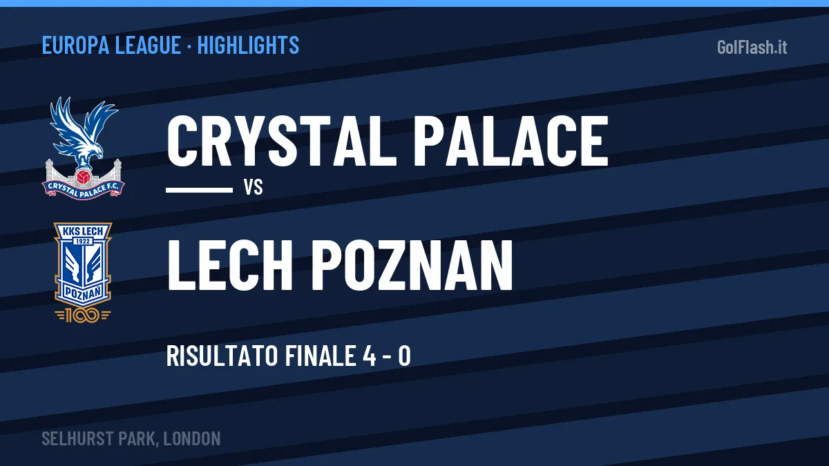 Video Crystal Palace-Lech Poznan: highlights e gol della partita di Europa League