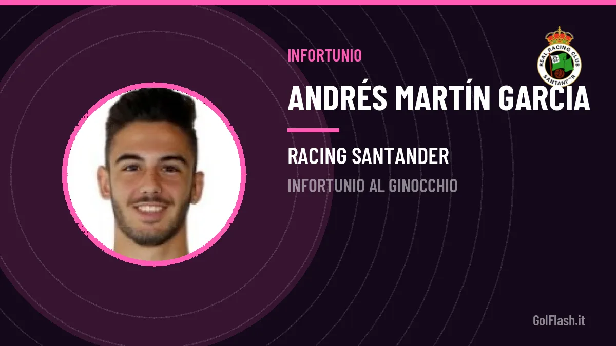 Infortunio Andrés Martín, il Racing Santander perde il suo centrocampista