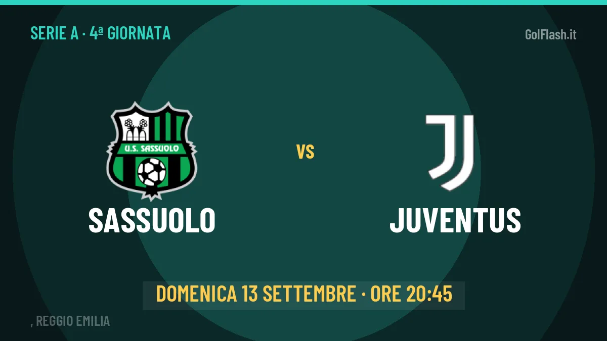 Dove vedere Sassuolo-Juventus in TV e streaming: orario, canale e formazioni