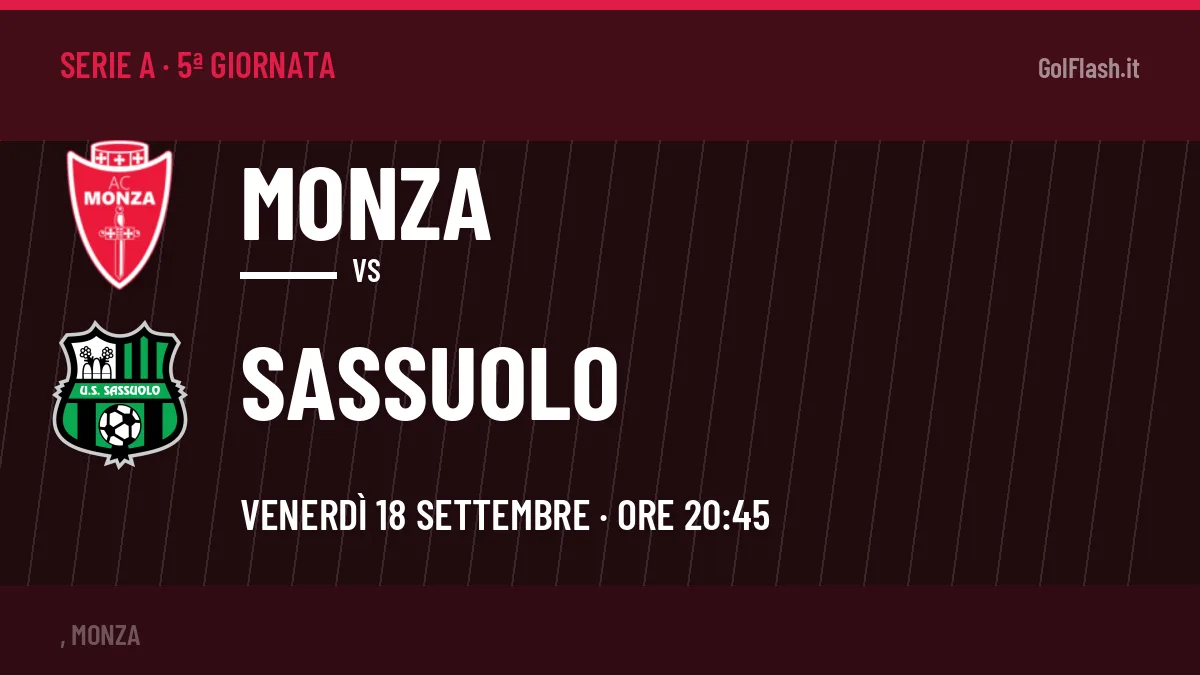 Monza-Sassuolo, Serie A: probabili formazioni, quote e dove vedere la partita in TV e streaming