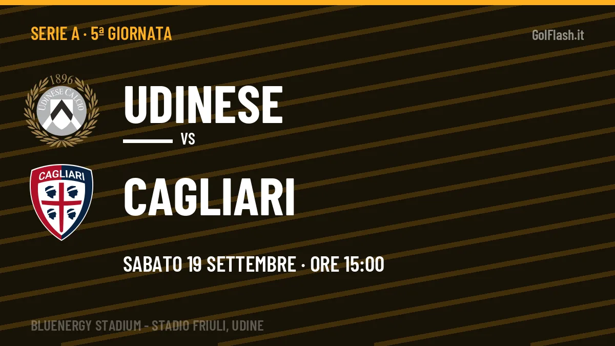 Udinese-Cagliari in TV: a che ora si gioca, dove vederla e probabili formazioni