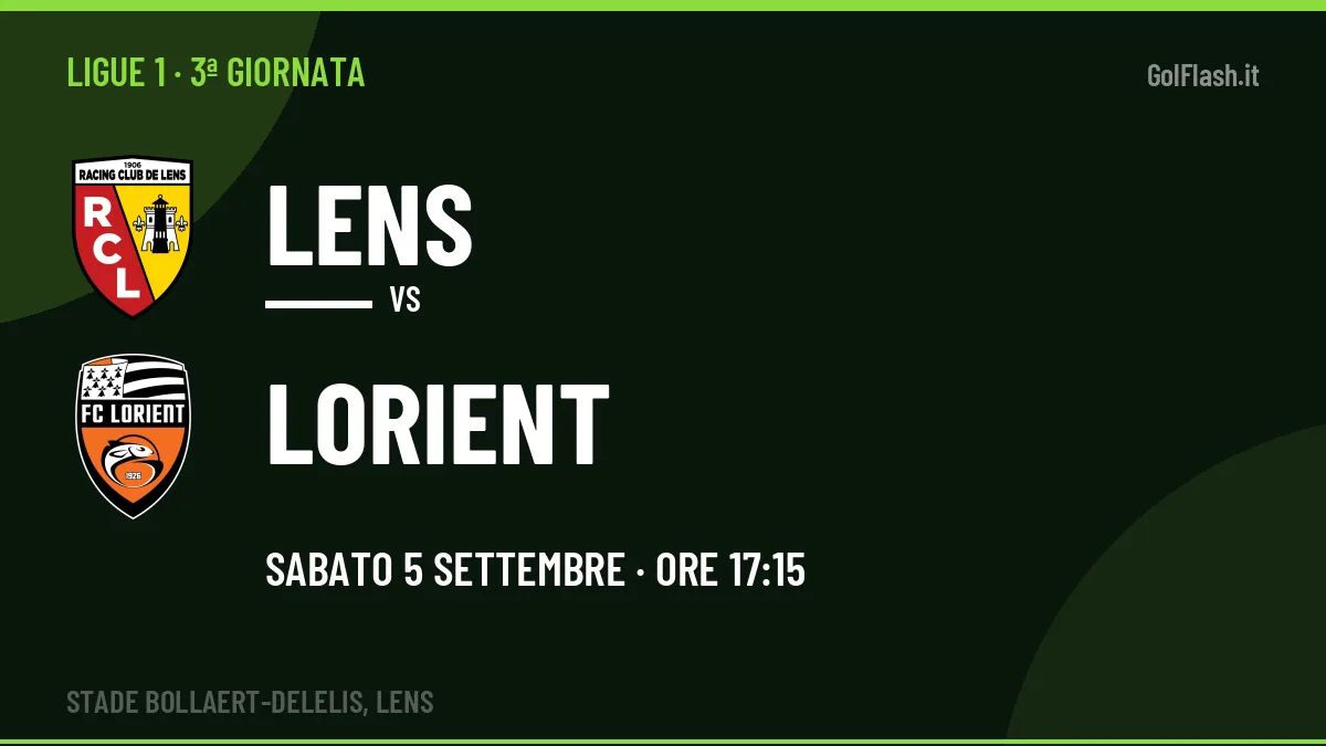 Lens-Lorient (sab 05/09 ore 17:15): probabili formazioni, statistiche e quote