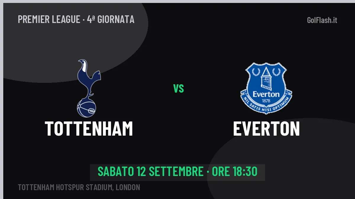 Probabili formazioni Tottenham Everton: chi gioca, quote e pronostico