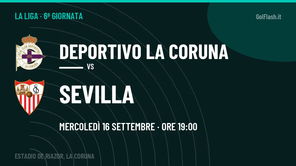 Deportivo La Coruna-Sevilla in TV: a che ora si gioca, dove vederla e probabili formazioni