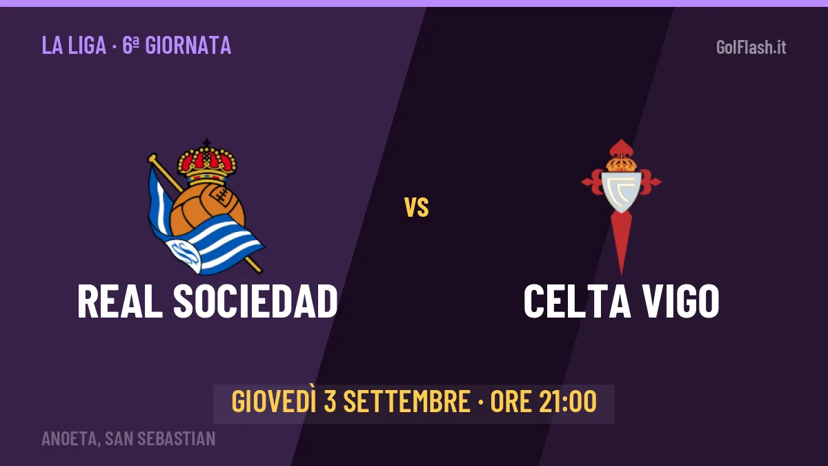 Probabili formazioni Real Sociedad Celta Vigo: chi gioca, quote e pronostico