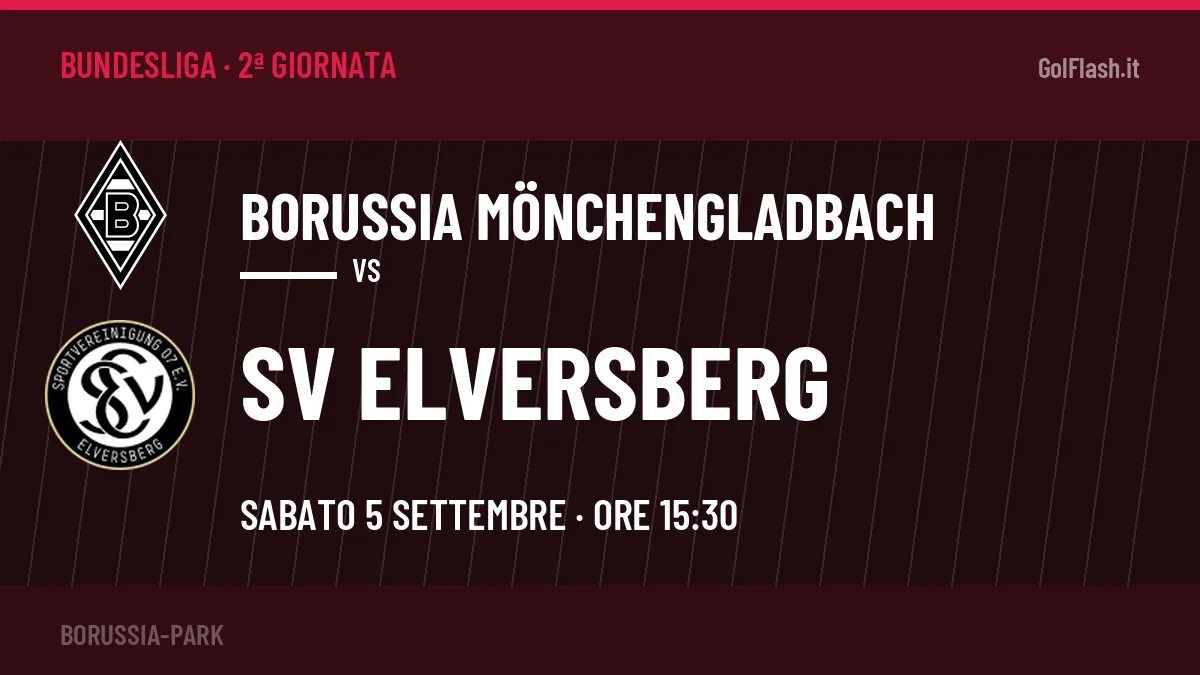 Borussia Mönchengladbach-SV Elversberg (sab 05/09 ore 15:30): probabili formazioni, statistiche e quote