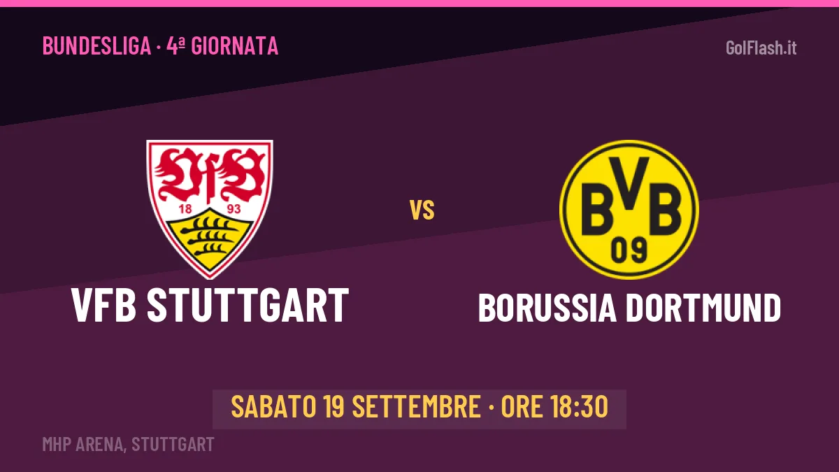 VfB Stuttgart Borussia Dortmund in streaming: dove vedere la partita, orario e probabili formazioni