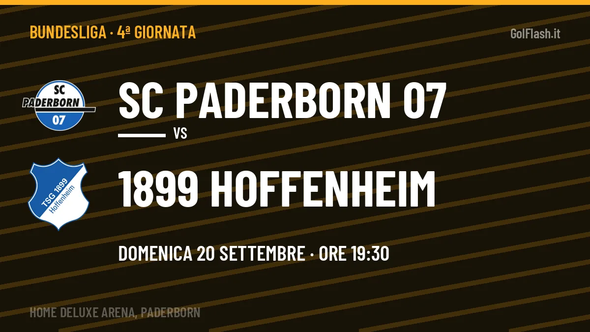 SC Paderborn 07-1899 Hoffenheim: pronostico, quote e dove vedere il match in diretta