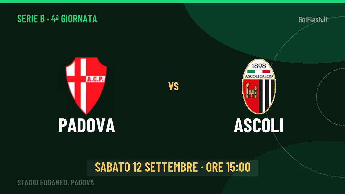 Dove vedere Padova-Ascoli in TV e streaming: orario, canale e formazioni